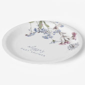 Violet  Wildflower Baby shower Papieren Bordje (Gekanteld)