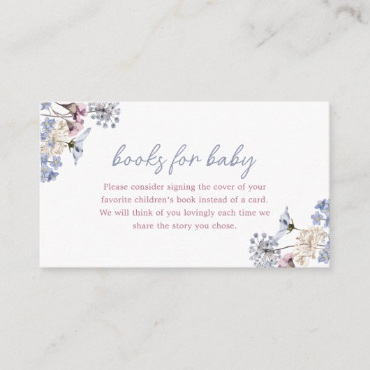 Violet  Wildflower Boeken voor Baby Informatiekaartje (Voorkant)