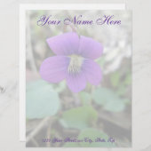 Violet Wildflower Coordinating Items Briefhoofd (Voorkant / Achterkant)
