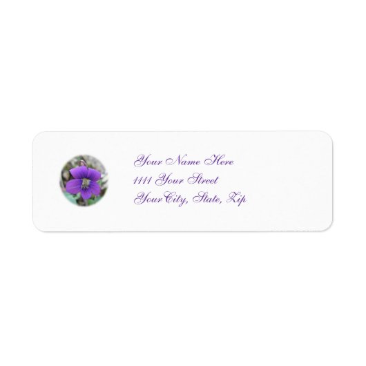 Violet Wildflower Coordinating Items Etiket (Voorkant)