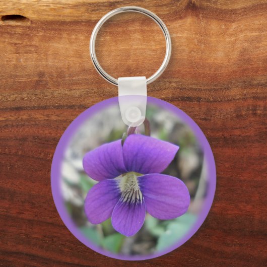 Violet Wildflower Coordinating Items Sleutelhanger (Voorkant)