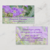 Violet Wildflower Flowers Foto  Therapeut Visitekaartje (Voorkant / Achterkant)