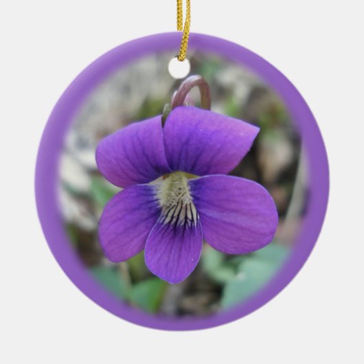 Violet Wildflower kerstversiering Keramisch Ornament (Voorkant)