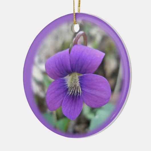 Violet Wildflower kerstversiering Keramisch Ornament (Links)