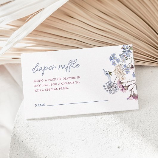 Violet Wildflower Luier Raffle Informatiekaartje