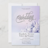 Violet Winter Landschap Bos Bruiloft Kaart (Voorkant)