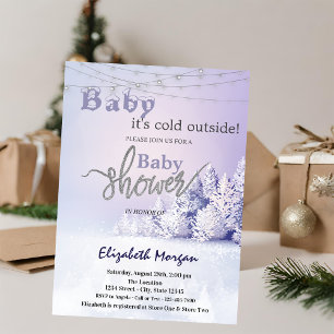 Violet Winter Landschap Bos Kaart