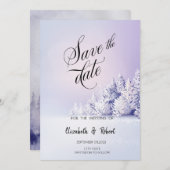 Violet Winter Landschap Bos Save The Date (Voorkant / Achterkant)