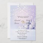 Violet Winter Landschap Bos String Lights Kaart (Voorkant)