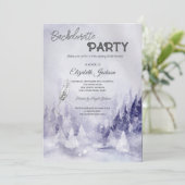 Violet Winter Landschap Sneeuw Bachelorette Kaart (Staand voorkant)