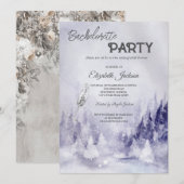 Violet Winter Landschap Sneeuw Bachelorette Kaart (Voorkant / Achterkant)