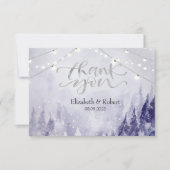Violet Winter Landschap Sneeuw Bedankkaart (Voorkant)