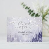 Violet Winter Landschap Sneeuw Bedankkaart (Staand voorkant)