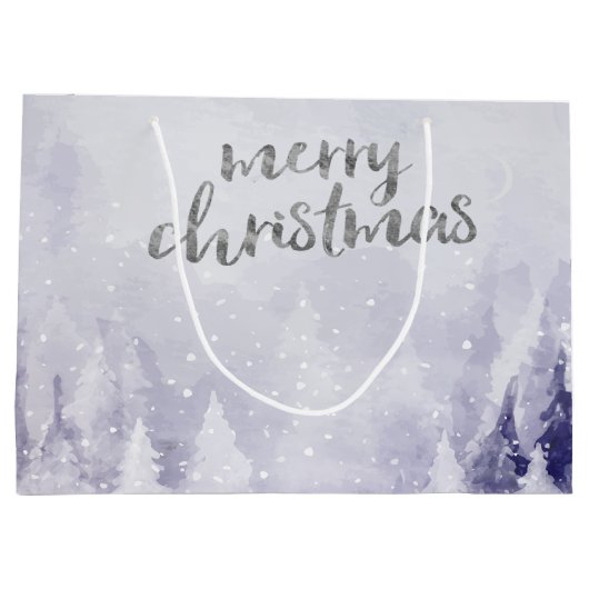 Violet Winter Landschap Sneeuw Groot Cadeauzakje (Achterkant)