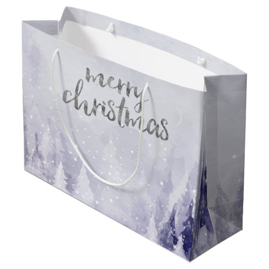 Violet Winter Landschap Sneeuw Groot Cadeauzakje (Achterkant Gekanteld)