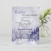 Violet Winter Landschap Sneeuw Kaart (Staand voorkant)