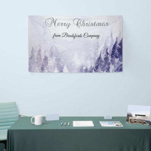 Violet Winter Landschap Sneeuw Spandoek (Beurs)