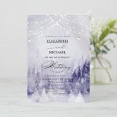 Violet Winter Landschap Sneeuwscript Kaart (Staand voorkant)