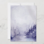 Violet Winter Landschap Sneeuwvlokken Sla de datum Save The Date (Achterkant)