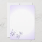 Violet Winter Snowflake Pareltjes bruiloft Kaart (Achterkant)