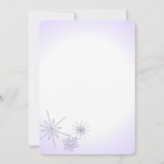 Violet Winter Snowflake Pareltjes bruiloft Kaart (Achterkant)