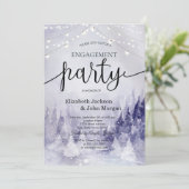 Violet Winterlandschap Sneeuw Verloving Kaart (Staand voorkant)