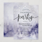 Violet Winterlandschap Sneeuw Verloving Kaart (Voorkant / Achterkant)