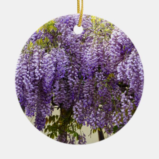 Violet Wisteria Flowers Keramisch Ornament (Voorkant)