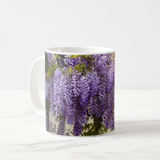 Violet Wisteria Flowers Koffiemok (Voorkant links)