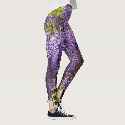 Violet Wisteria Flowers Leggings (Rechts)