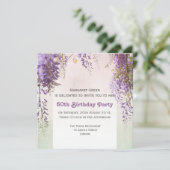 Violet wisteria gepersonaliseerde verjaardagsuitno kaart (Staand voorkant)