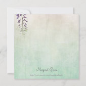 Violet wisteria gepersonaliseerde verjaardagsuitno kaart (Achterkant)