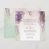 Violet wisteria persoonlijke huwelijksuitnodiging kaart (Voorkant / Achterkant)