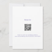 Violet wit formeel script QR code RSVP bruiloft Kaart (Achterkant)