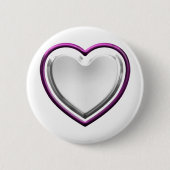 Violet wit hart ronde button 5,7 cm (Voorkant)
