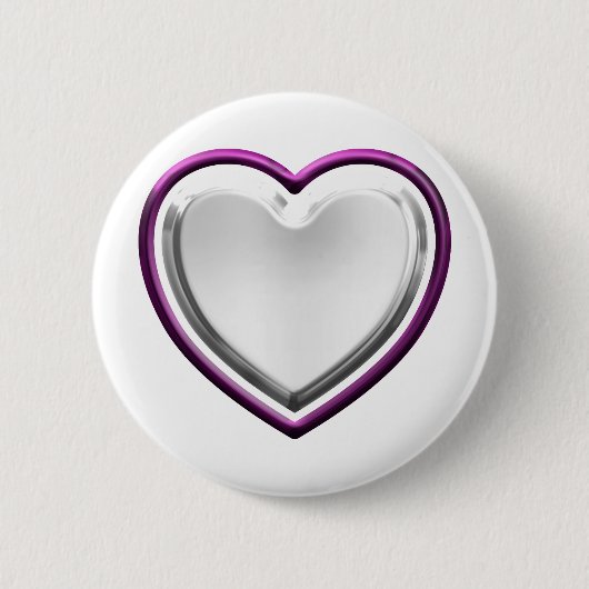 Violet wit hart ronde button 5,7 cm (Voorkant)