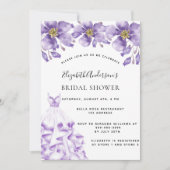 Violet wit jurkje floraal elegant Vrijgezellenfees Kaart (Voorkant)