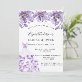 Violet wit jurkje floraal elegant Vrijgezellenfees Kaart (Staand voorkant)