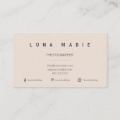 Violet & wit, kalligraferen monogram minimalistisc contactkaartje (Achterkant)