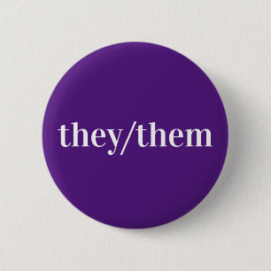 Violet wit voornaamwoord Button zij/hen