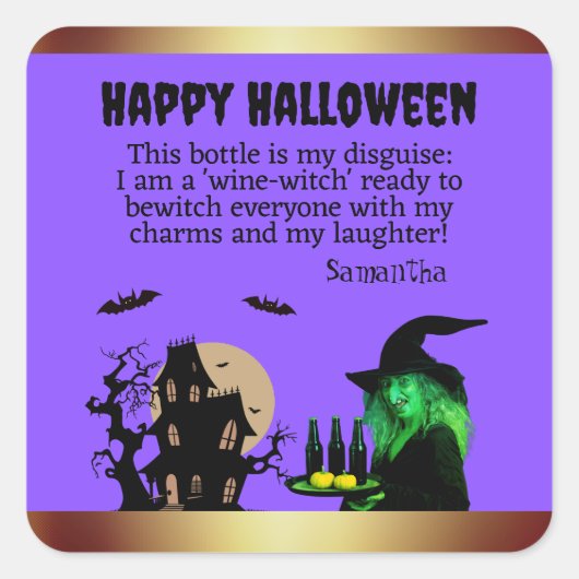 VIOLET Witch's Brew: Spooktacular halloween Vierkante Sticker (Voorkant)