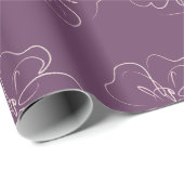 Violet Witte Bloemen Cadeaupapier (Rol Hoek)