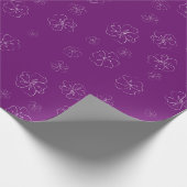 Violet Witte Bloemen Cadeaupapier (Hoek)