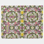 Violet witte en roze bloemen fleece deken (Voorkant (Horizontaal))