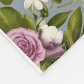 Violet witte en roze bloemen fleece deken (Hoek)