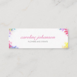 Violet yellow artistic painting brush flowers card mini visitekaartje