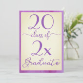 Violet Yellow Klasse van Afstuderen Kaart (Staand voorkant)