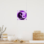 Violet Yin Yang Art Zen Holistic health Poster (Keuken)