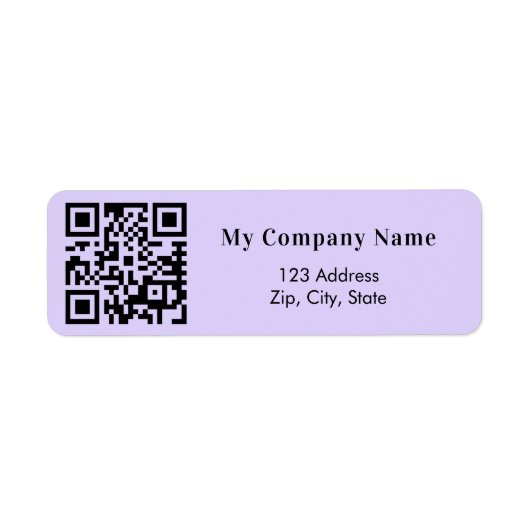 Violet zakelijke qr code retouradres etiket (Voorkant)