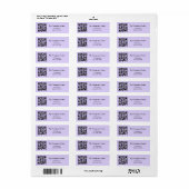 Violet zakelijke qr code retouradres etiket (Full Sheet)